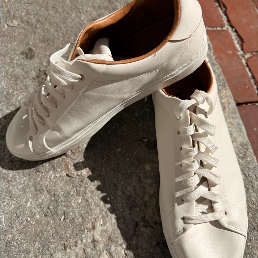 Zara men's white casual sneakers (EU 44 or US 11)